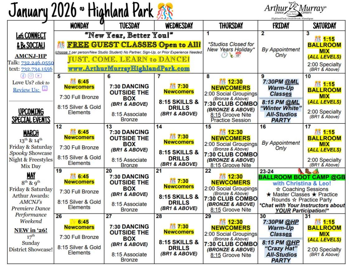 January 2026 HP Calendar