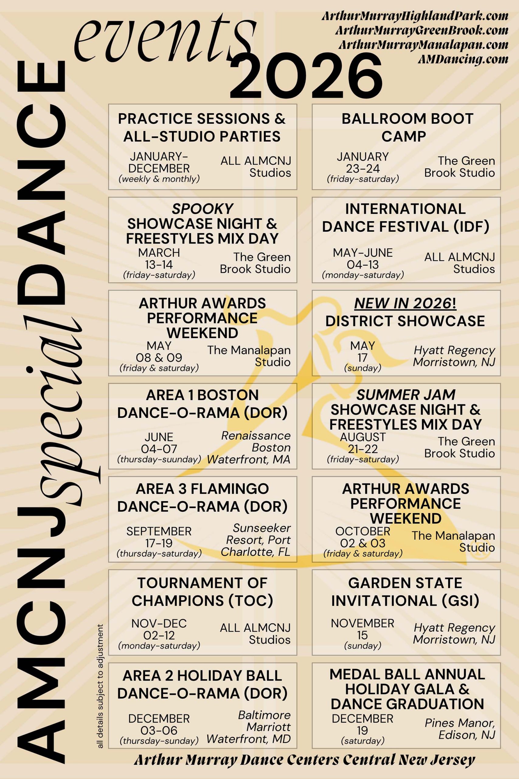 Special DANCE Events 2026 POSTER