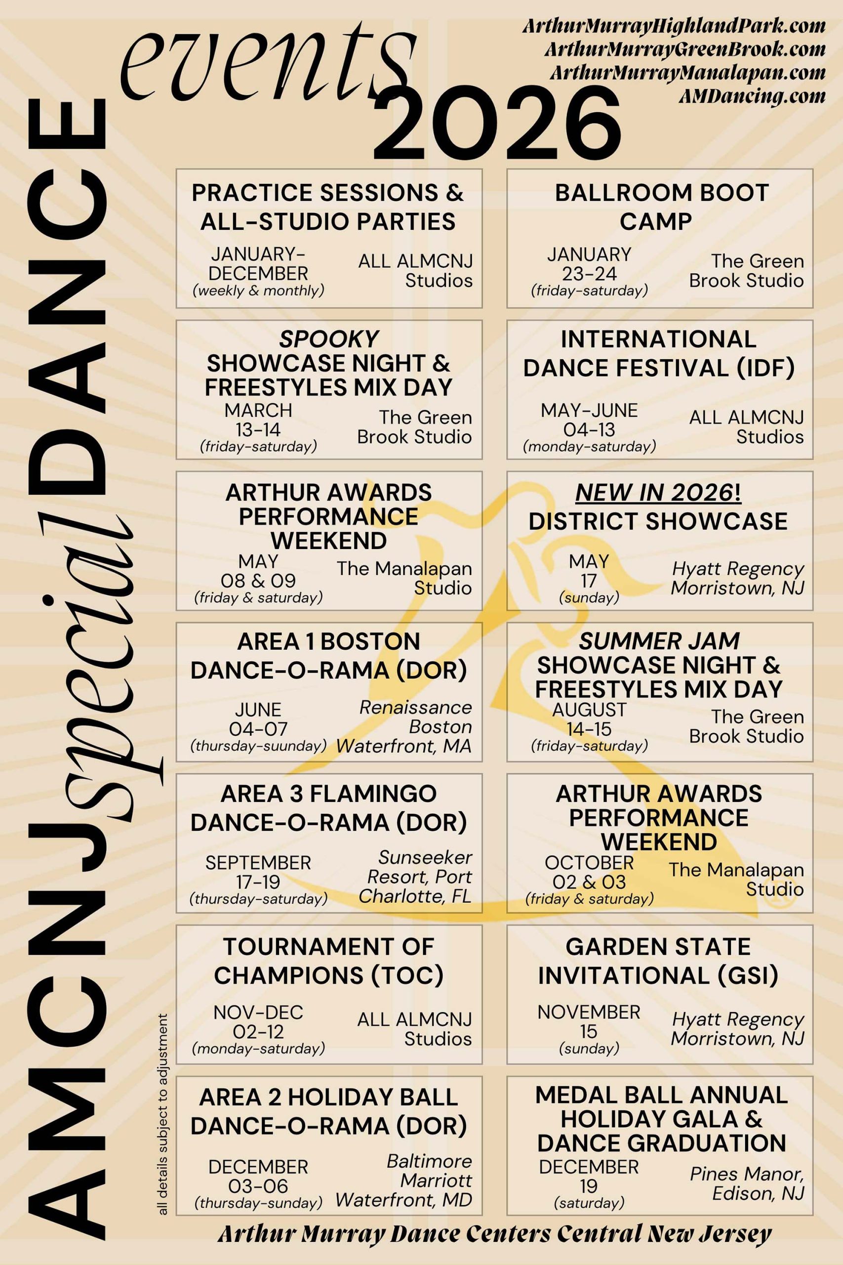 Special DANCE Events 2026 POSTER
